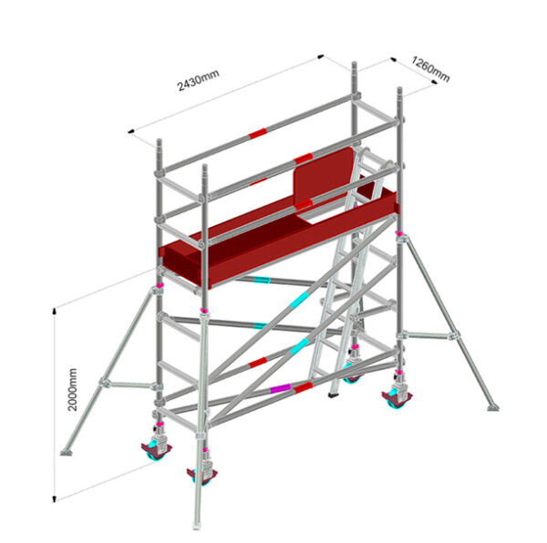 SCAFFOLD - ALUM 2 M SINGLE WIDTH