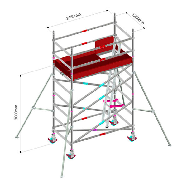SCAFFOLD - ALUM 3 M DOUBLE WIDTH