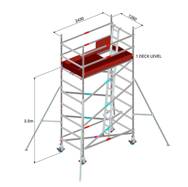SCAFFOLD - ALUM 3.5M DOUBLE WIDTH