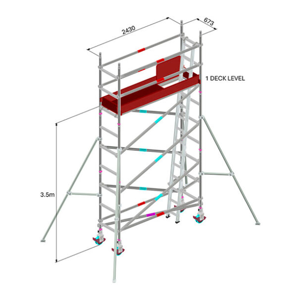 SCAFFOLD - ALUM 3.5M SINGLE WIDTH