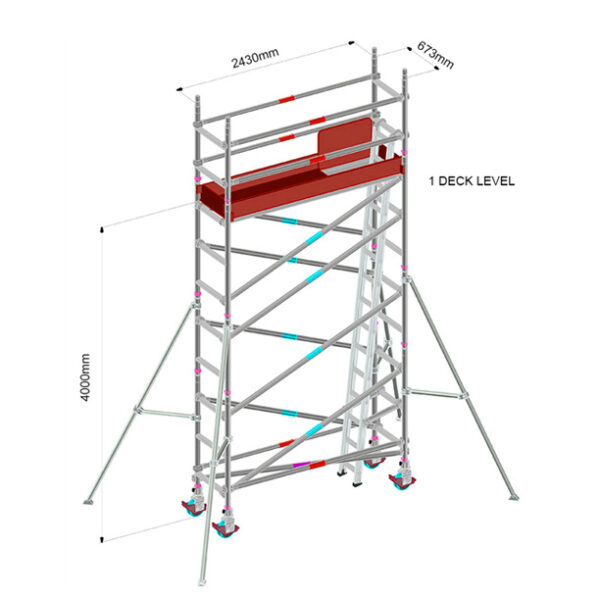 SCAFFOLD - ALUM 4 M SINGLE WIDTH