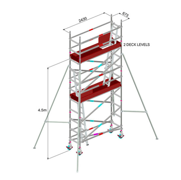 SCAFFOLD - ALUM 4.5M SINGLE WIDTH