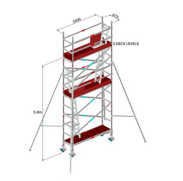 SCAFFOLD - ALUM 5 M SINGLE WIDTH