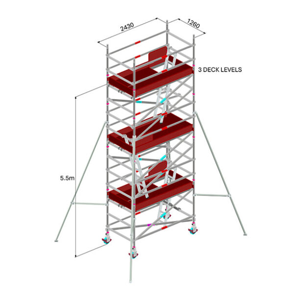 SCAFFOLD - ALUM 5.5M DOUBLE WIDTH