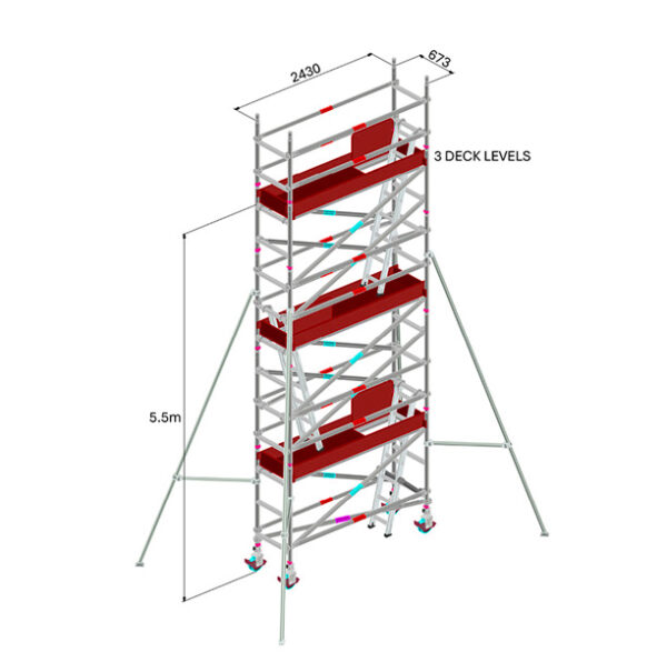 SCAFFOLD - ALUM 5.5M SINGLE WIDTH