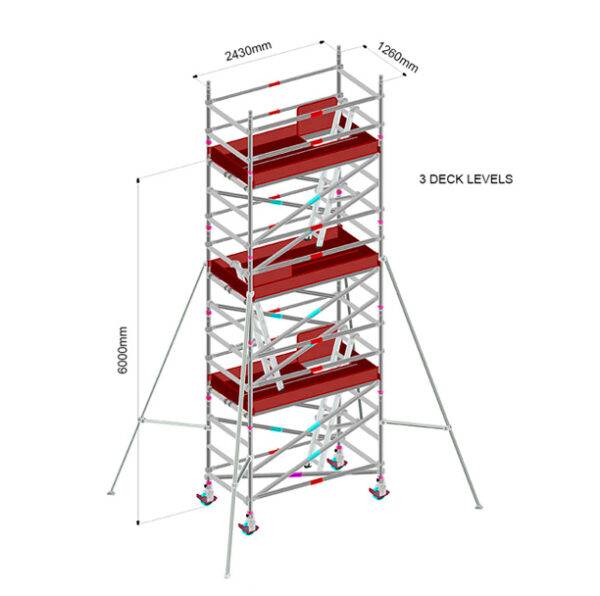 SCAFFOLD - ALUM 6 M DOUBLE WIDTH